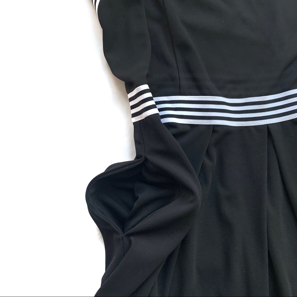 City Chic Black Fit & Flare Dress w Striped Straps - Picture 4 of 8
